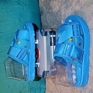Kappa 222 Banda Degana Slide Sandals - Blue Hawaiian/Off-White Mens Size 7